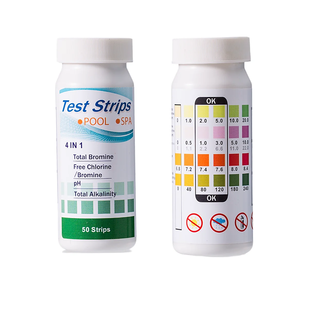 4 in 1 test strips white background